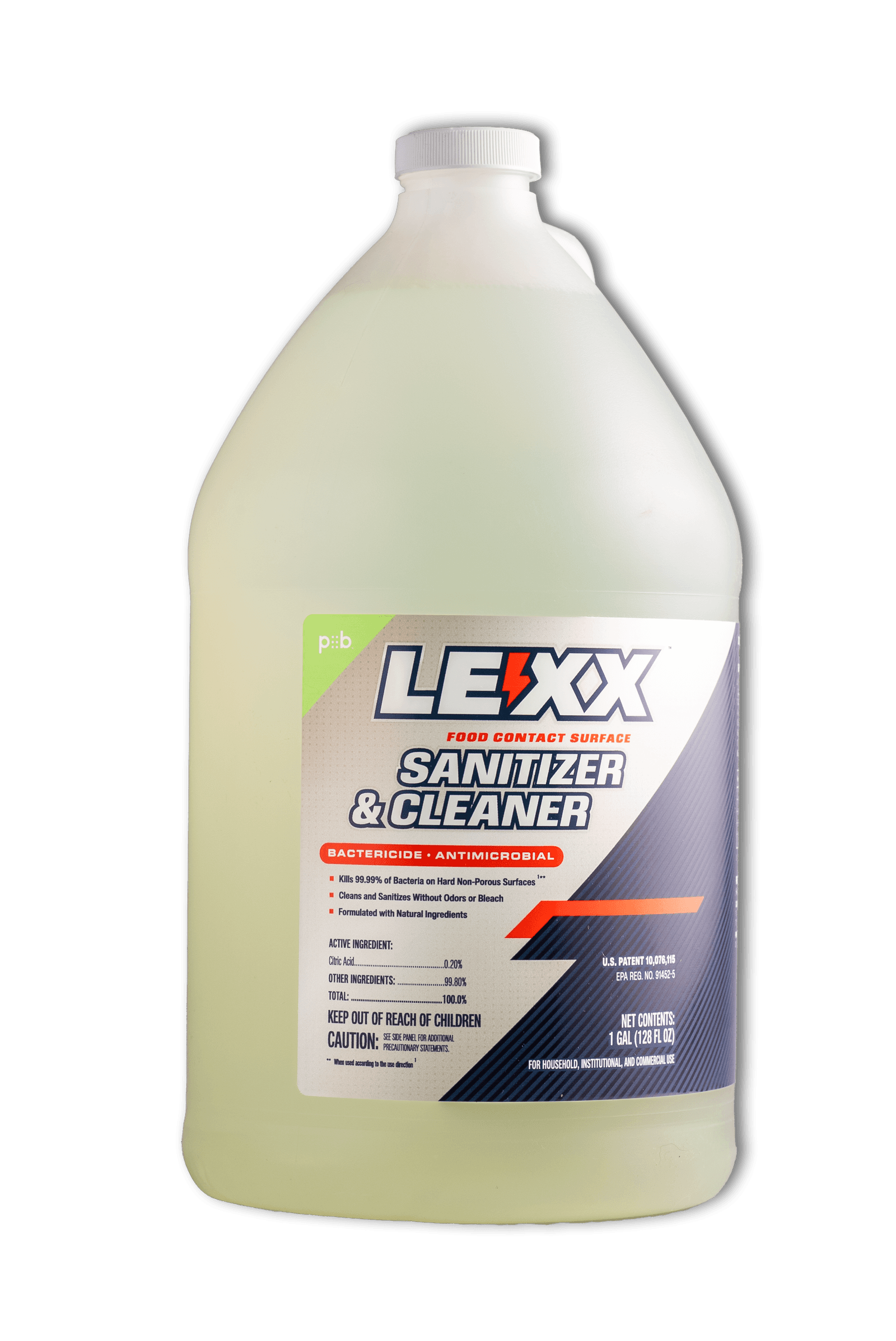 LEXX® RTU Liquid Food Contact Surface Sanitizer & Cleaner - EPA-registered and NSF-listed Category A1, D2 Sanitizer, Formulated with natural ingredients, No Rinse Required!