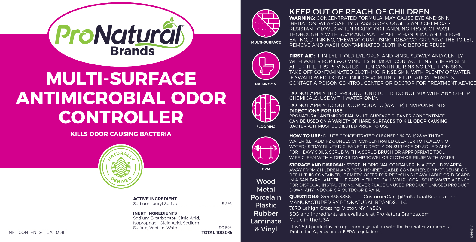 antimicrobial multi-surface cleaner